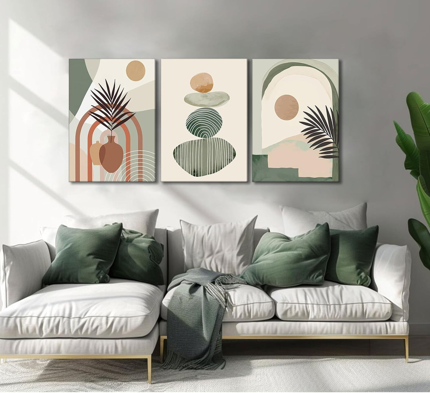 Modern Neutral Canvas Wall Art — 3 Piece Set
