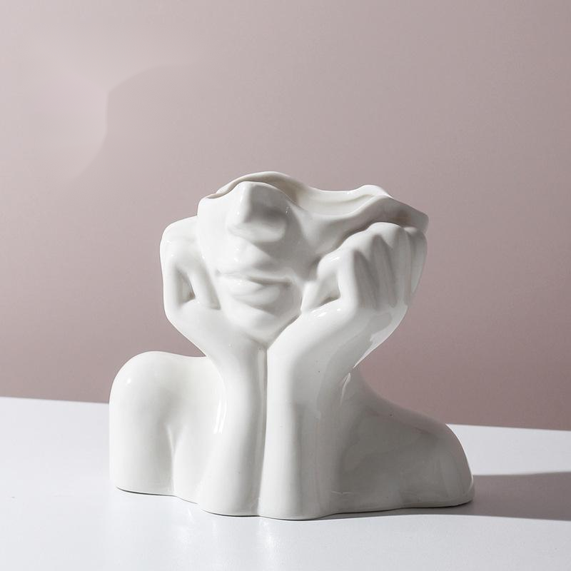Abstract Body Ceramic Vase — Modern Decorative Sculpture for Home