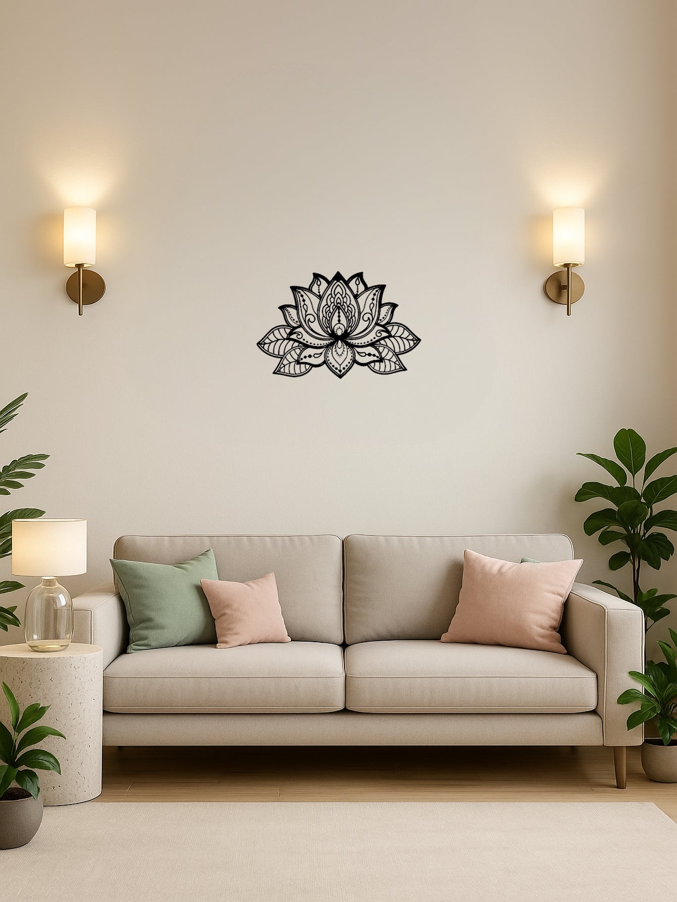 Modern Lotus Flower Metal Wall Décor