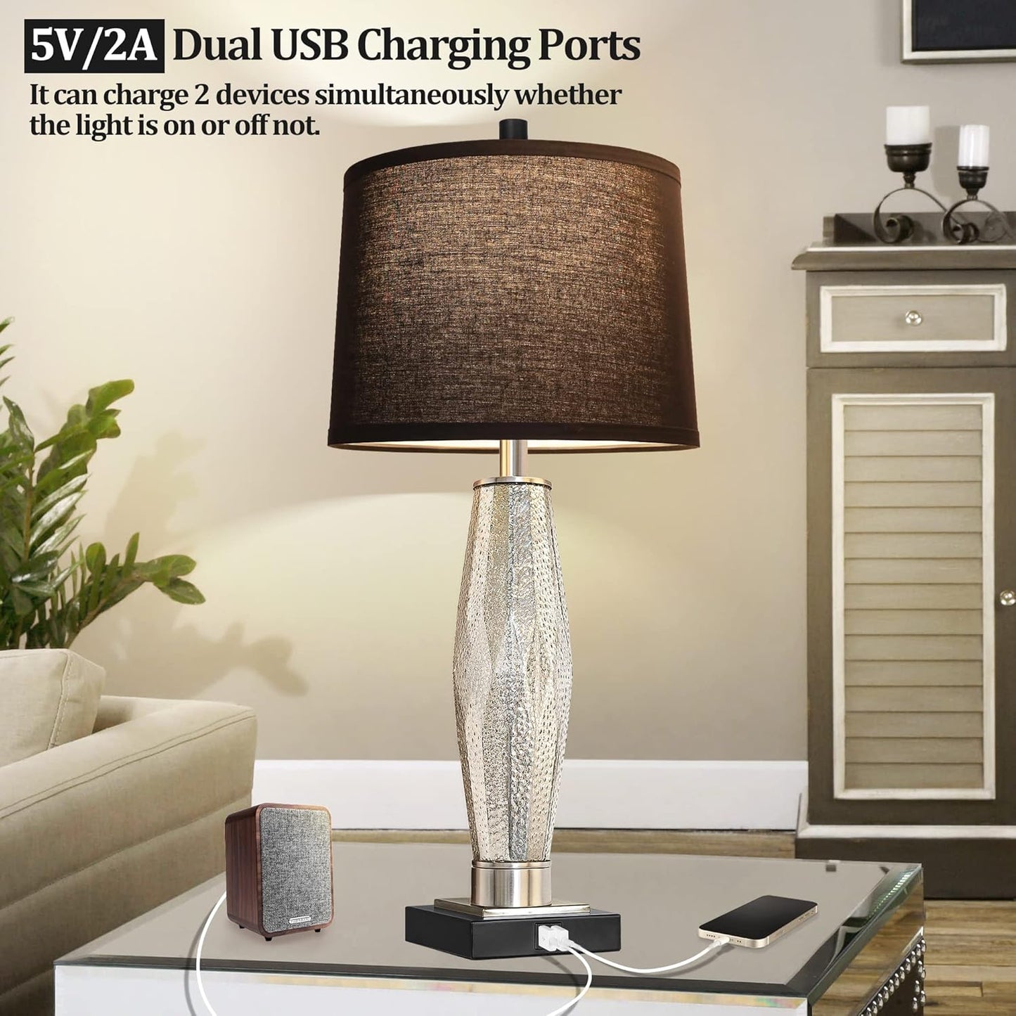 Noir Luxe Table Lamp Set