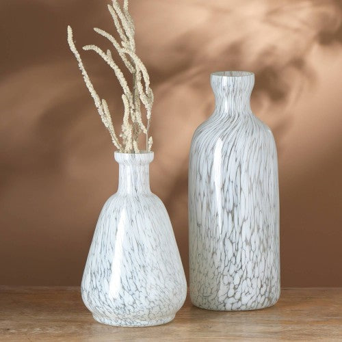 Decorative Ivory Textured Glass Statement Vase