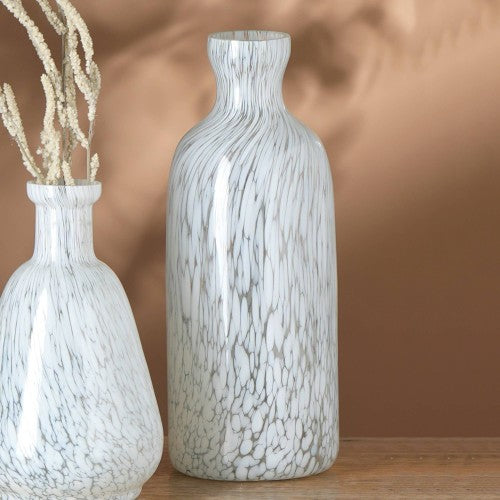 Decorative Ivory Textured Glass Statement Vase