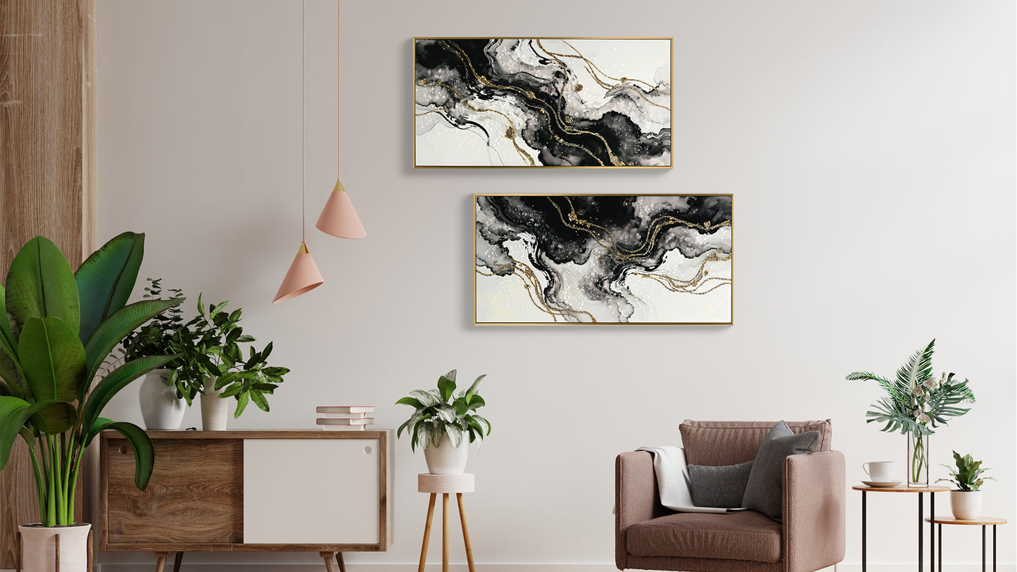 Elevated Marble Wall Set — 2 Piece Canvas Art