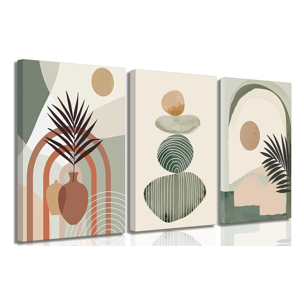 Modern Neutral Canvas Wall Art — 3 Piece Set
